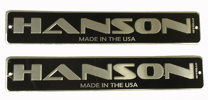 HO-EMB: HANSON OFFROAD EMBOSSED ALUMINUM BADGE