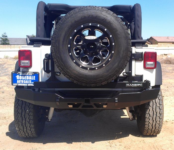 JKRTC2-P: JK REAR SPINDLE BUMPER w/SQUARE FRAME TIRE CARRIER